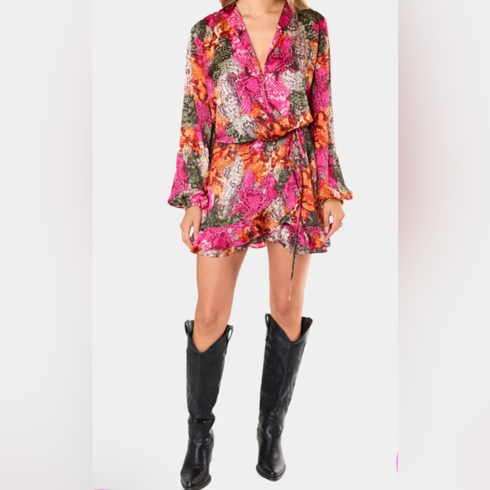 Vibrant Multicolor Wrap Dress